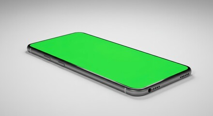 Sleek modern smartphone green screen perfect for app design mockups fresh and vibrant design