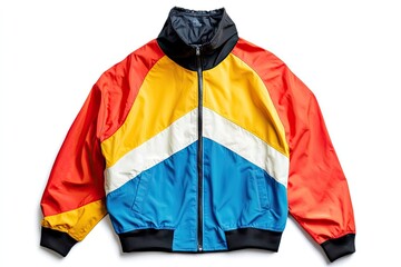 Colorblock windbreaker jacket isolated on white background