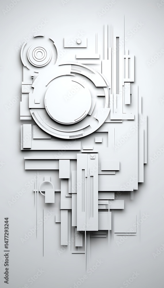 Poster elegant 3d cubes arranged in a sophisticated pattern on a clean white background, perfect for adding
