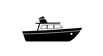 Naklejka premium Yacht Vector Illustration Isolated on White Background