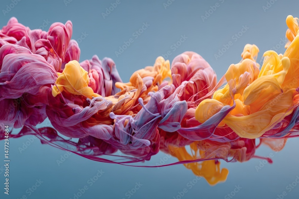 Poster Colorful abstract swirl pattern showcasing vibrant hues and fluid motion in artistic display