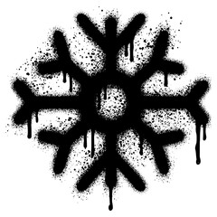 Snowflakes icon graffiti with black spray paint. vector illustration.