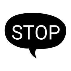 Stop Sign in Speech Bubble Vector Illustration for Safety, Caution, and Warning