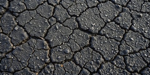 Arid Land Texture Dry, Cracked Earth with Embedded Pebbles and Subtle Frost