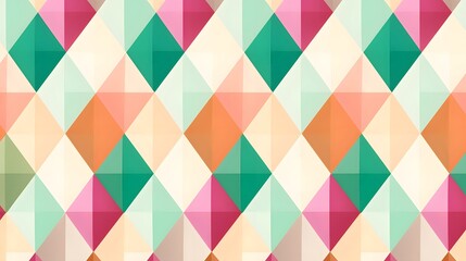 Seamless Colorful Rhombic Pattern in Green Tones for Designs and Textiles