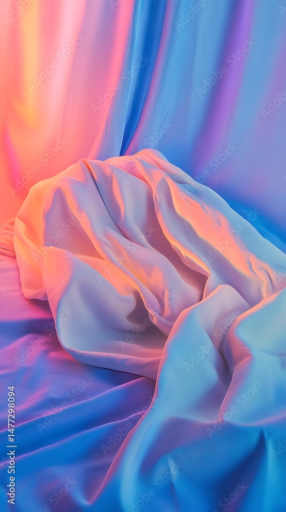 Aufkleber dreamy textile display with vibrant color transitions and soft fabric textures