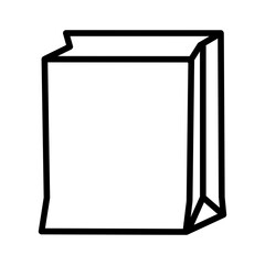 illustration of paper shopping bag in vector doodle line art style. High resolution and editable icon set perfect for symbol, logo, design element or poster for coffee shop or cafe