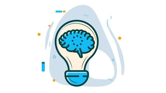 Human Brain generate thoughts Idea animation, simulations artificial neurons animated video, Artificial intelligence Clip, Natural Language Processing footage, Deep Machine Learning motion graphics