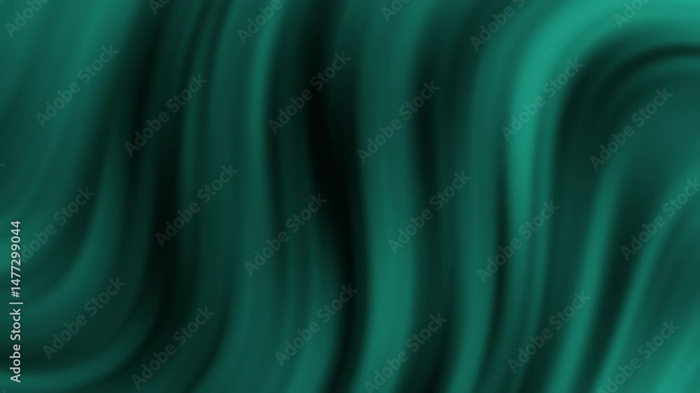 Poster smooth green abstract waves flow vertically with a silky, blurred texture, creating a calming and mo