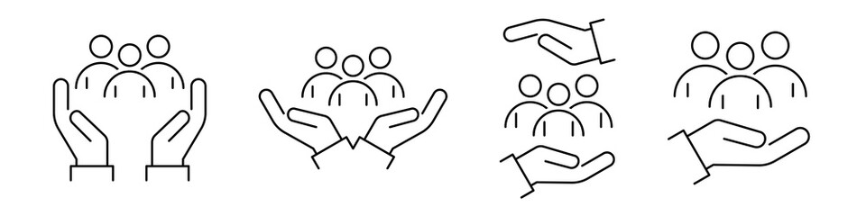 An Inclusive Worker Icon set. Community Care. Inclusion Social Equity. Help or support Employee. Gender Equality Symbol. Vector illustration.