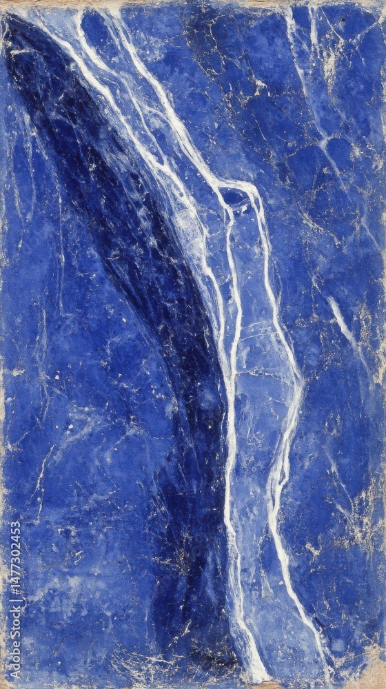 Poster abstract blue marble texture with white veins close up artistic rendering for background or design e