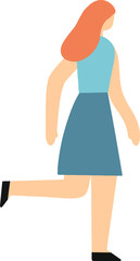 Female cartoon character minimal style, vector.