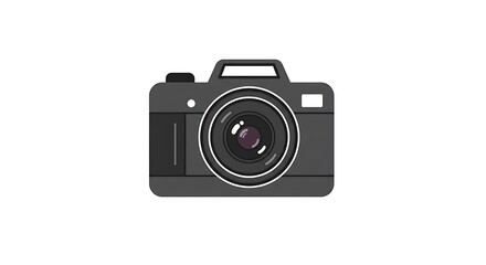 Camera Illustration, Grey, Simple Vector Style