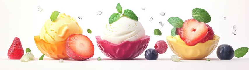 Colorful Ice Cream Parfaits