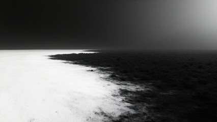 Obraz premium Aerial view of dark and light contrast featuring a sea or land border