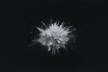 White Powder Explosion on Black Background Studio Shot Abstract Concept High Speed Photography