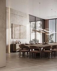 Interior of modern living room with white and wooden walls, tiled floor, comfortable sofa and tv set