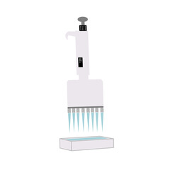 The solution was aspirated with multichannel auto-pipette, or micropipette from reagent tray for adding or dropping the reactant into elisa plate or 96 well-plate.