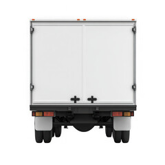 Rear view of delivery truck isolated on transparent background