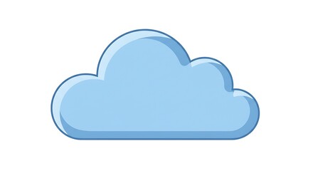 Light Blue Cloud on White Background Illustration