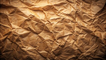 Highly Textured Brown Crinkled Paper Background A Detailed Macro Shot Revealing the Intricate Wrinkles and Folds