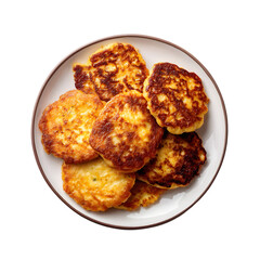 Raggmunk ( Swedish potato pancakes) isolated die cut 