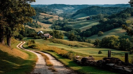 Countryside rolling hills