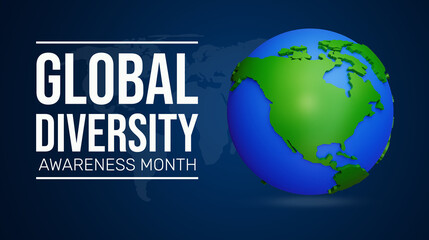 3D Illustration of Globe Celebrating Global Diversity Awareness Month