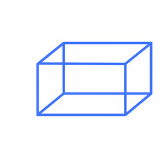 Blue cuboid box
