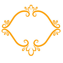 Elegant ornamental frame with ornate flourishes for decorative applications