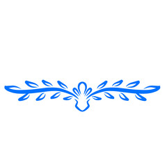 Elegant glowing blue botanical ornament on a contrasting dark background