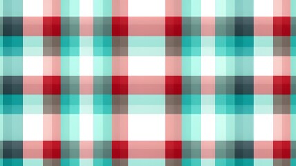 Seamless Checkered Shades of Turquoise Green and Red Pattern Design for Creative Projects