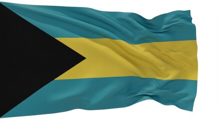 Bahamas flag waving proudly vibrant colors national symbol majestic design