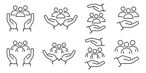 An Inclusive Worker Icon set. Community Care. Inclusion Social Equity. Help or support Employee. Gender Equality Symbol. Vector illustration.