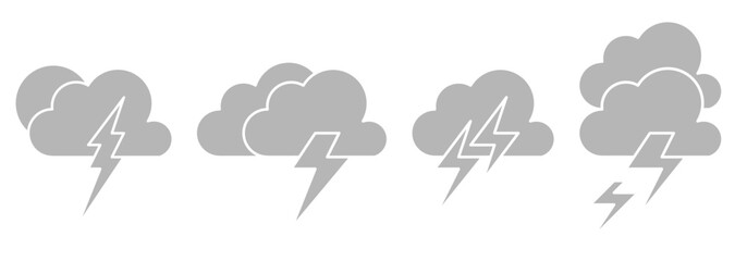 thunder cloud icon sheet vector symbol of weather illustration