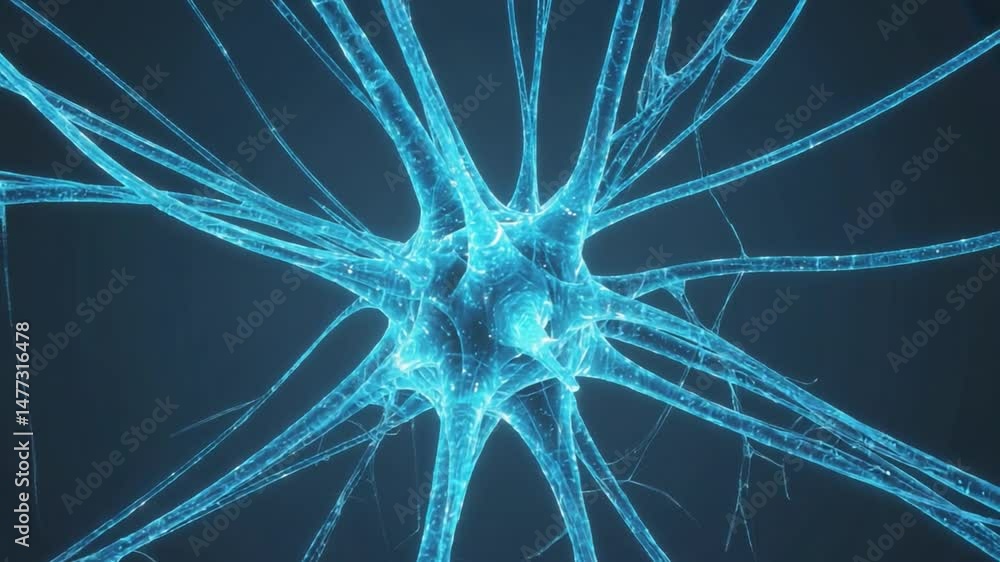 Poster complex network of interconnected nerve cells.