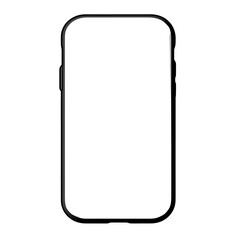 Sleek Black Smartphone with Transparent Background