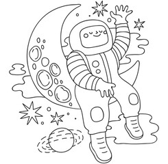 Hand drawn coloring book illustration	
