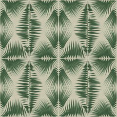Seamless tropical palm leaf pattern design for summer textiles and backgrounds