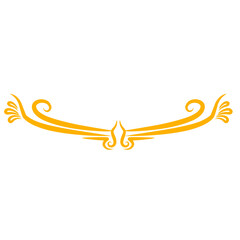 Golden symmetrical flourish ornamentation against a dark contrasting backdrop