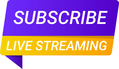 Subscribe Live Streaming Label in Gradient Style