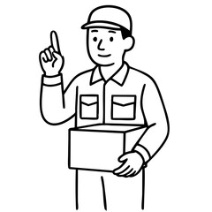 Delivery man on duty carry a box