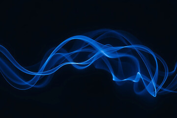 Obraz premium Abstract Blue Light Flow on Dark Background