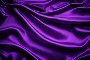 Obraz premium Deep purple silk drapes in flowing folds. Detailed close-up of luxurious fabric texture