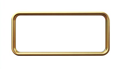 Gold rectangular frame with a double border.  Empty, blank, and ready for use