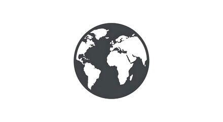 Obraz premium Globe Icon Showing Continents for World Concept