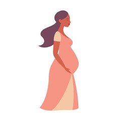 pregnant woman in red