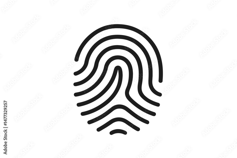 Poster fingerprint vector icon representing identity verification and biometric authentication methods for 