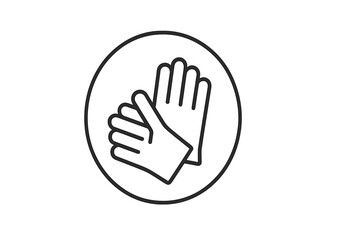 Gloves vector icon illustrating protective hand gear suitable for various activities in a clean layout