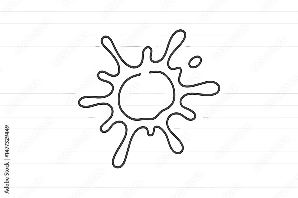 Poster creative vector icon depicting a splash shape on a lined background for artistic and design projects
